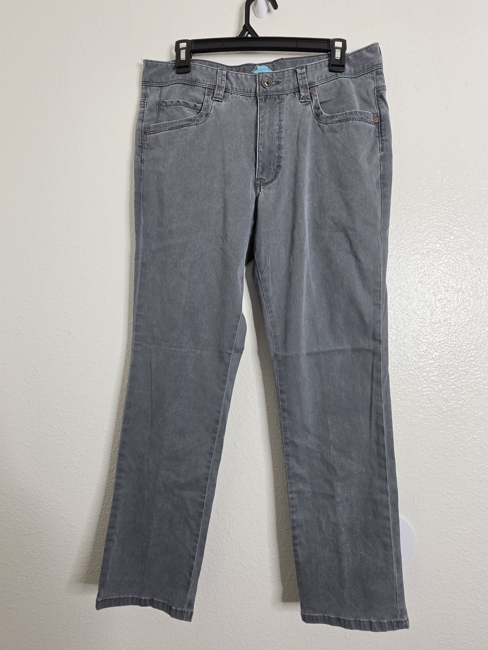 Tommy Bahama 32x30 Gray Faded Denim Wash Straight Leg Classic 5-Pocket Pants